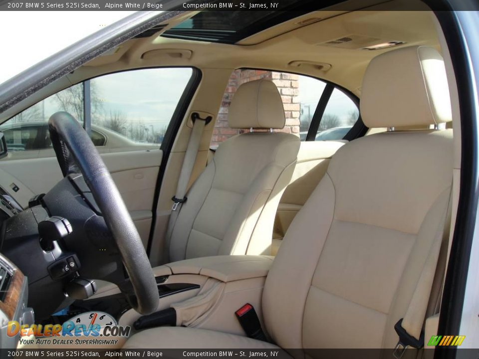 2007 BMW 5 Series 525i Sedan Alpine White / Beige Photo #9