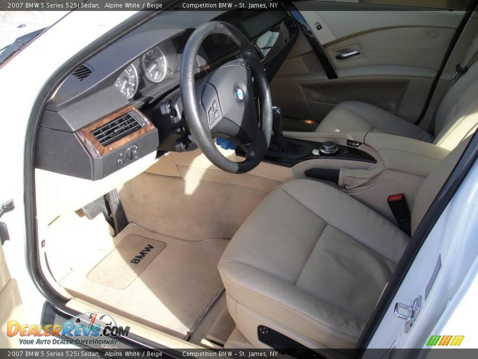 2007 BMW 5 Series 525i Sedan Alpine White / Beige Photo #10