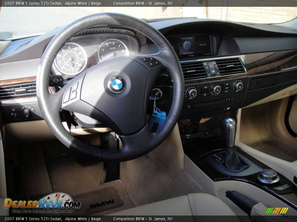 2007 BMW 5 Series 525i Sedan Alpine White / Beige Photo #11