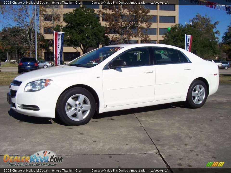 2008 Chevrolet Malibu LS Sedan White / Titanium Gray Photo #1