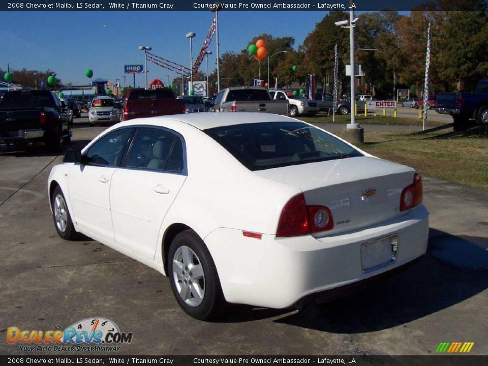 2008 Chevrolet Malibu LS Sedan White / Titanium Gray Photo #3