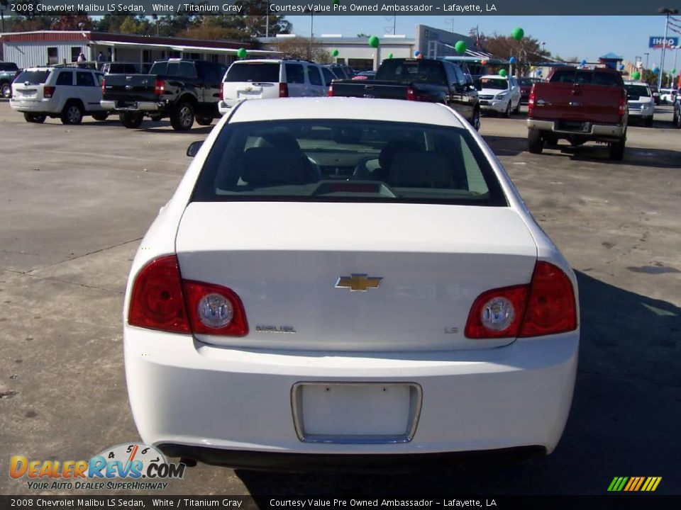 2008 Chevrolet Malibu LS Sedan White / Titanium Gray Photo #4