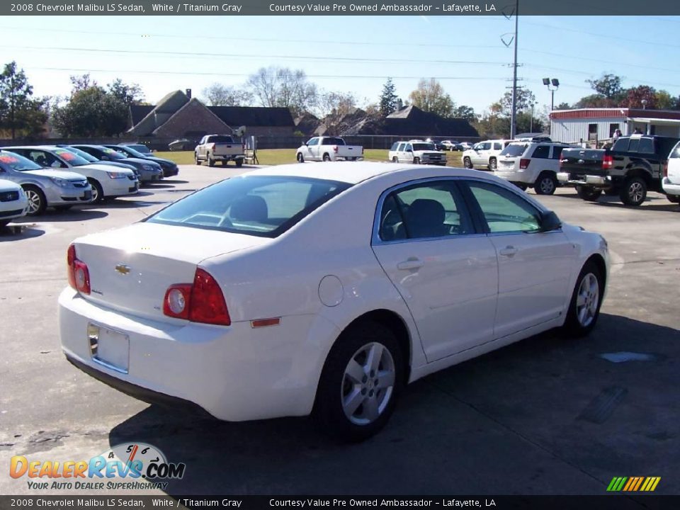 2008 Chevrolet Malibu LS Sedan White / Titanium Gray Photo #5