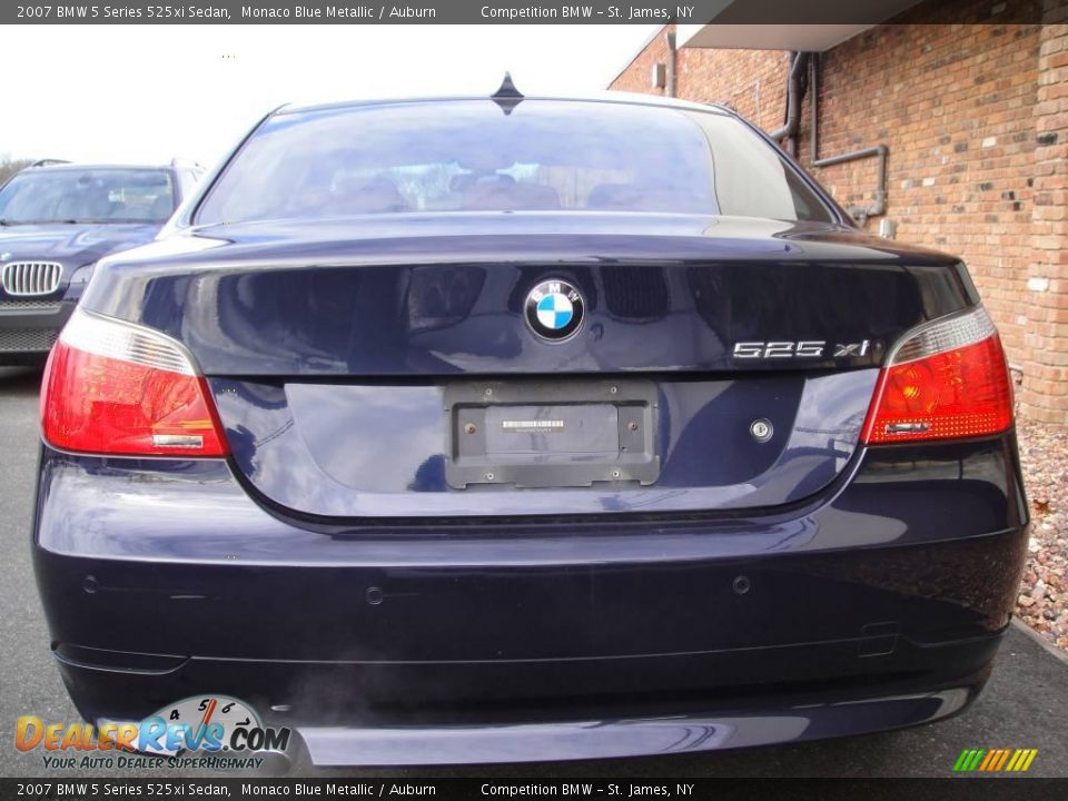 2007 BMW 5 Series 525xi Sedan Monaco Blue Metallic / Auburn Photo #5