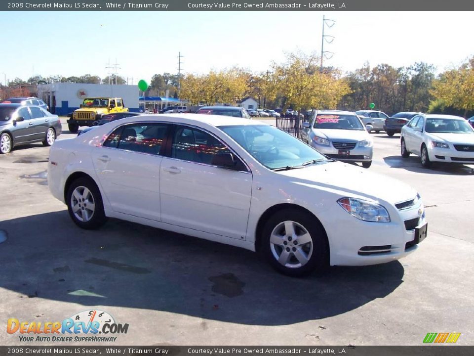 2008 Chevrolet Malibu LS Sedan White / Titanium Gray Photo #6