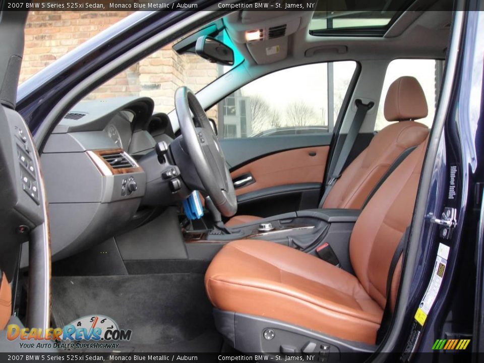 2007 BMW 5 Series 525xi Sedan Monaco Blue Metallic / Auburn Photo #9