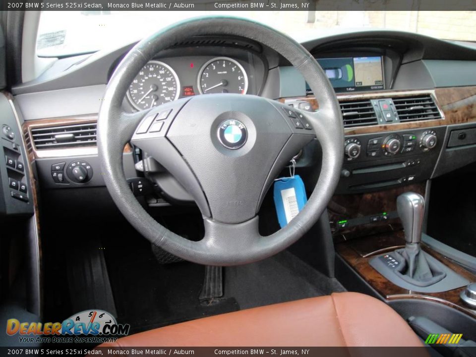 2007 BMW 5 Series 525xi Sedan Monaco Blue Metallic / Auburn Photo #10