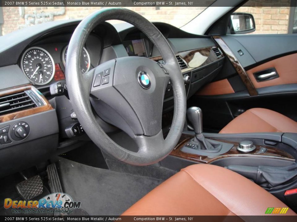 2007 BMW 5 Series 525xi Sedan Monaco Blue Metallic / Auburn Photo #11