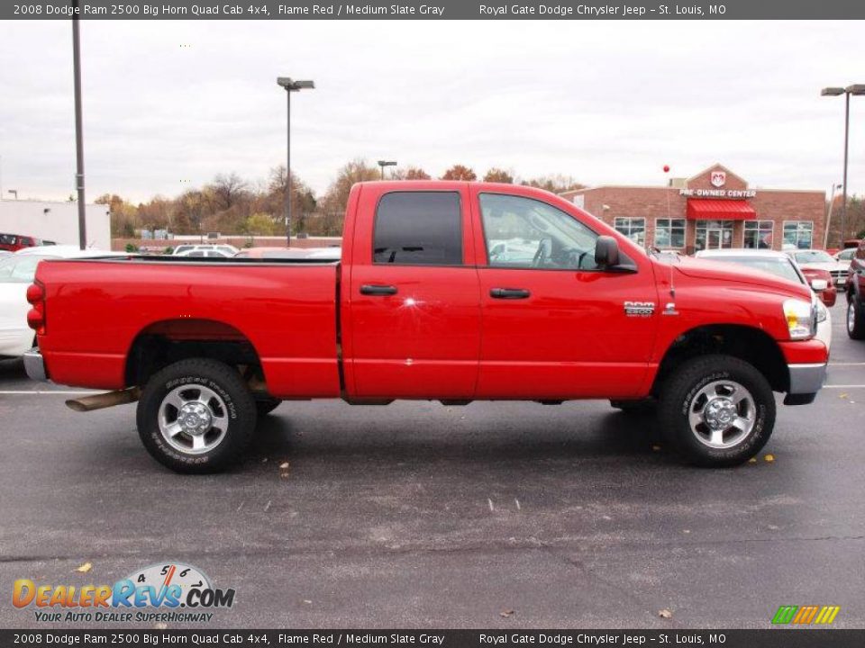 2008 Dodge Ram 2500 Big Horn Quad Cab 4x4 Flame Red / Medium Slate Gray Photo #2