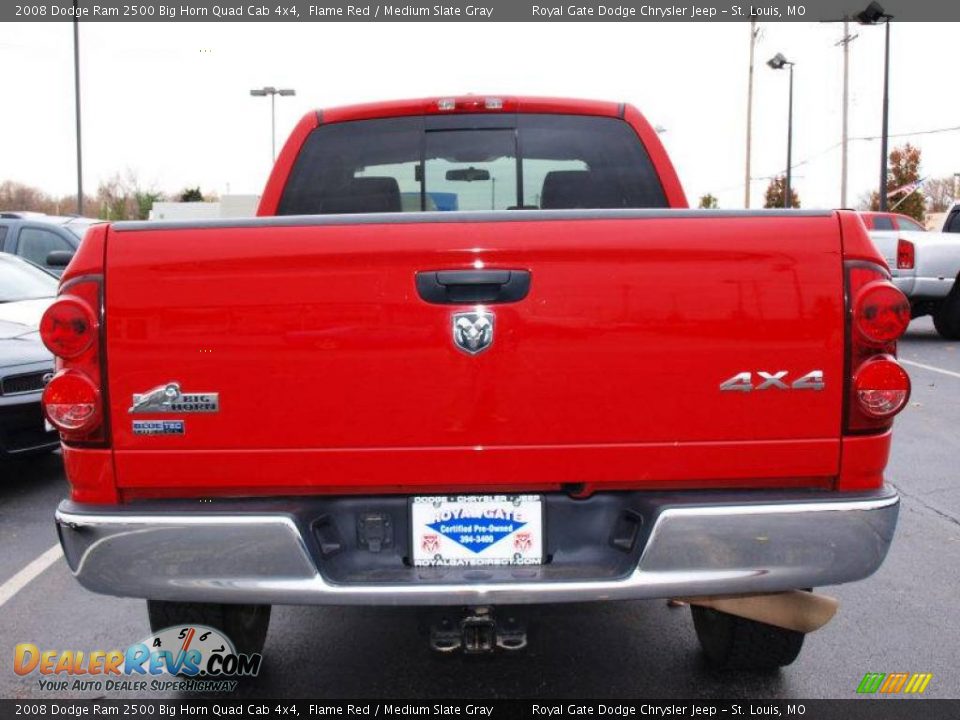 2008 Dodge Ram 2500 Big Horn Quad Cab 4x4 Flame Red / Medium Slate Gray Photo #6