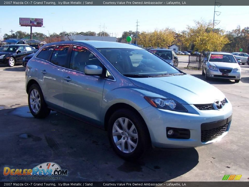 2007 Mazda CX-7 Grand Touring Icy Blue Metallic / Sand Photo #6