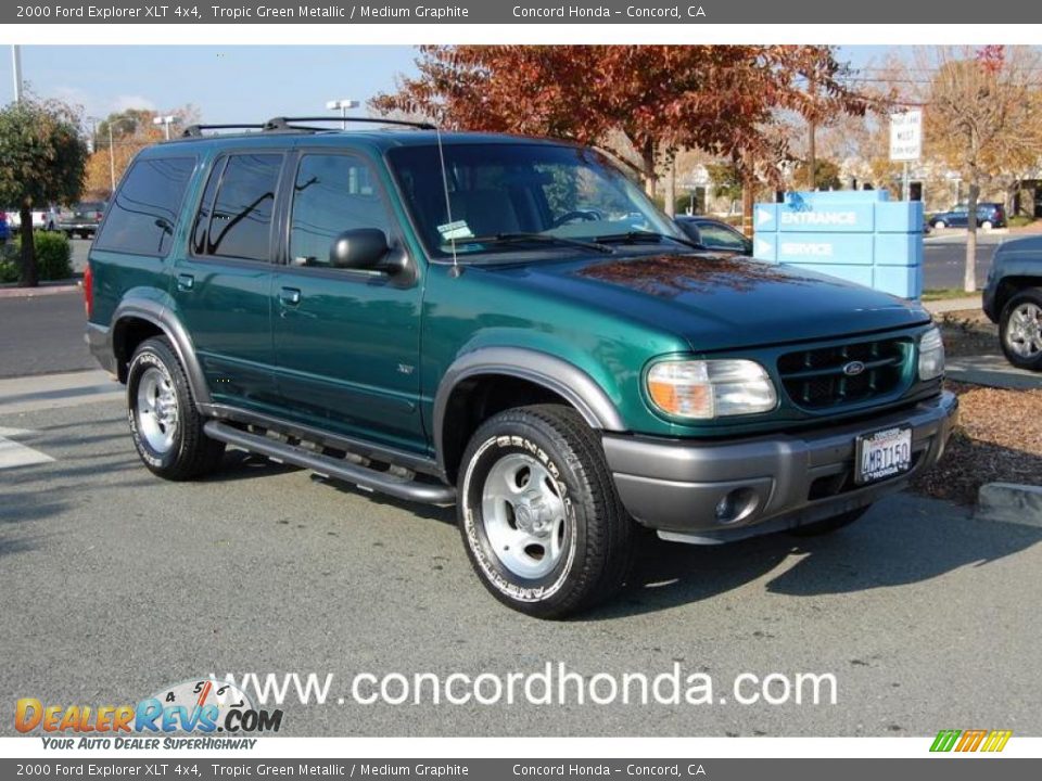 2000 Ford Explorer XLT 4x4 Tropic Green Metallic / Medium Graphite Photo #1