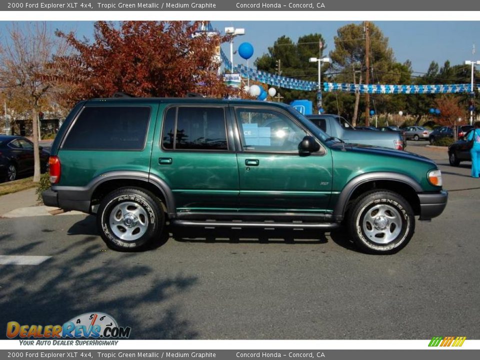 2000 Ford Explorer XLT 4x4 Tropic Green Metallic / Medium Graphite Photo #2