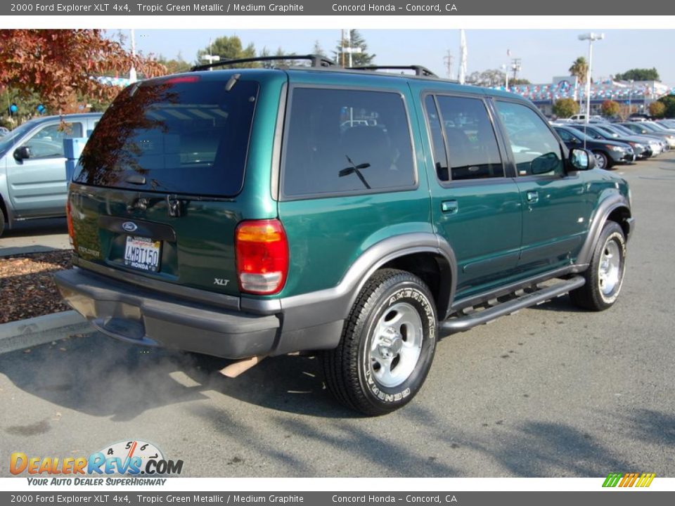 2000 Ford Explorer XLT 4x4 Tropic Green Metallic / Medium Graphite Photo #3