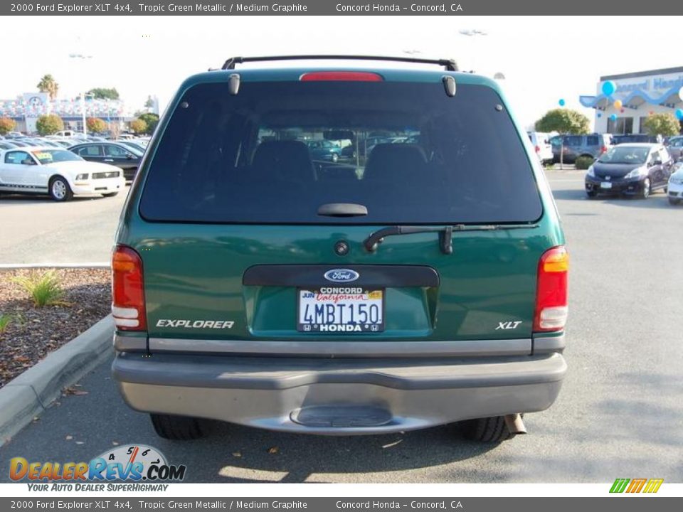 2000 Ford Explorer XLT 4x4 Tropic Green Metallic / Medium Graphite Photo #4