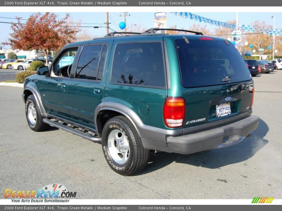 2000 Ford Explorer XLT 4x4 Tropic Green Metallic / Medium Graphite Photo #5