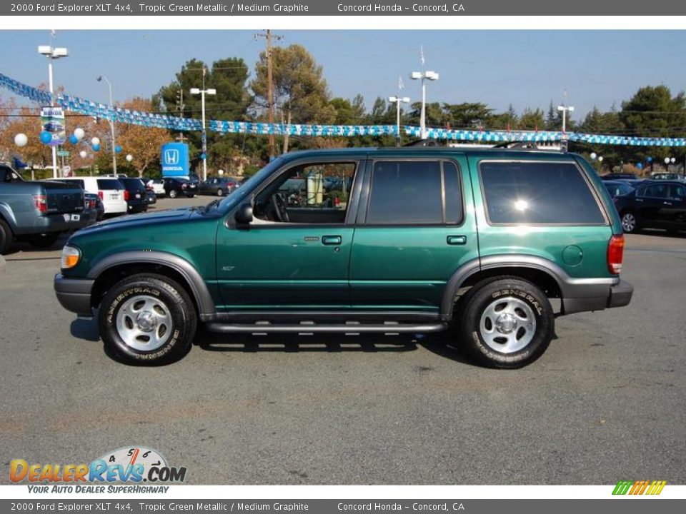 2000 Ford Explorer XLT 4x4 Tropic Green Metallic / Medium Graphite Photo #6