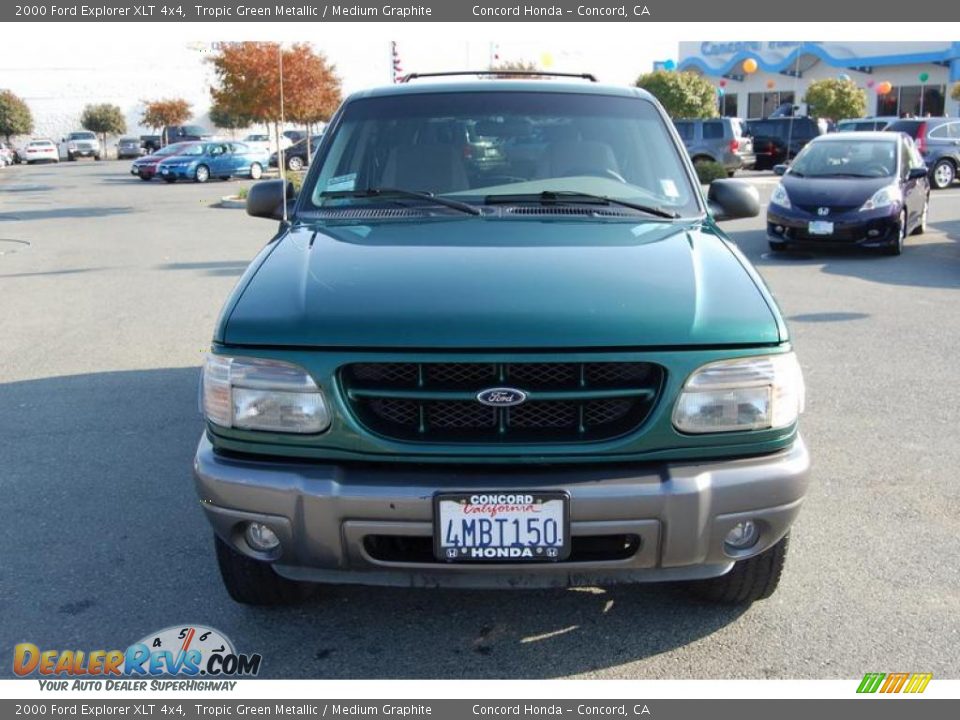 2000 Ford Explorer XLT 4x4 Tropic Green Metallic / Medium Graphite Photo #8