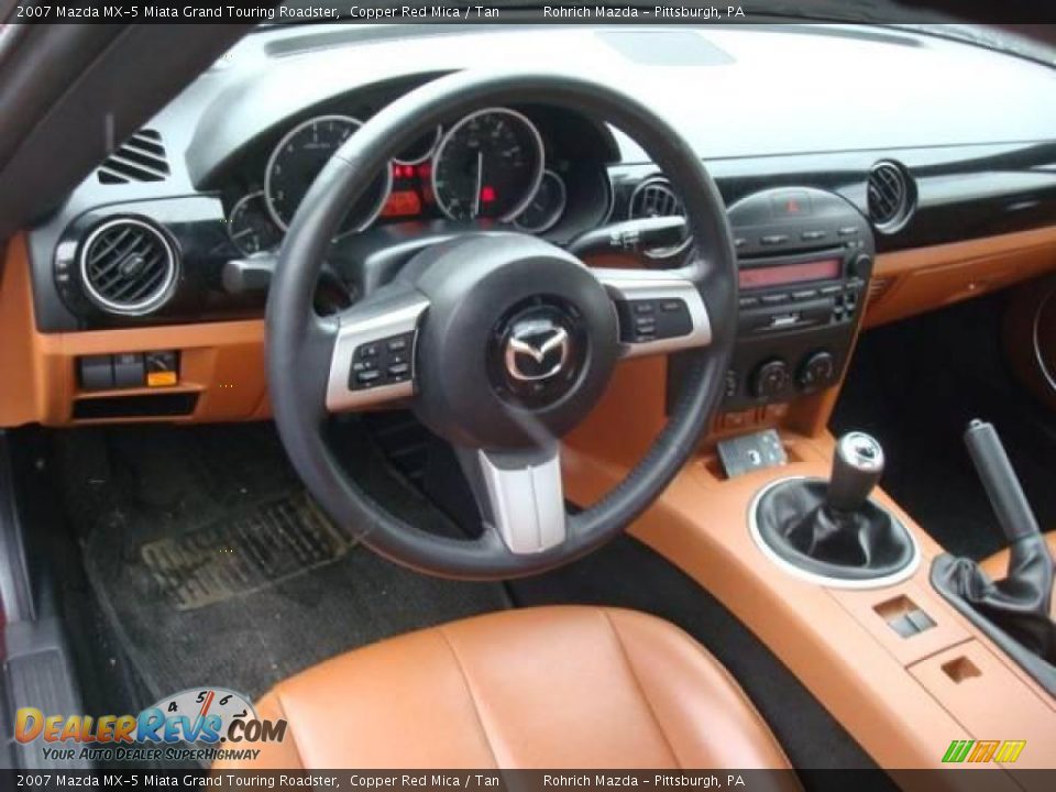 2007 Mazda MX-5 Miata Grand Touring Roadster Copper Red Mica / Tan Photo #14