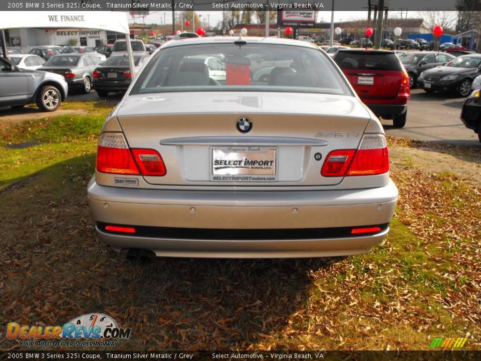 2005 BMW 3 Series 325i Coupe Titanium Silver Metallic / Grey Photo #7