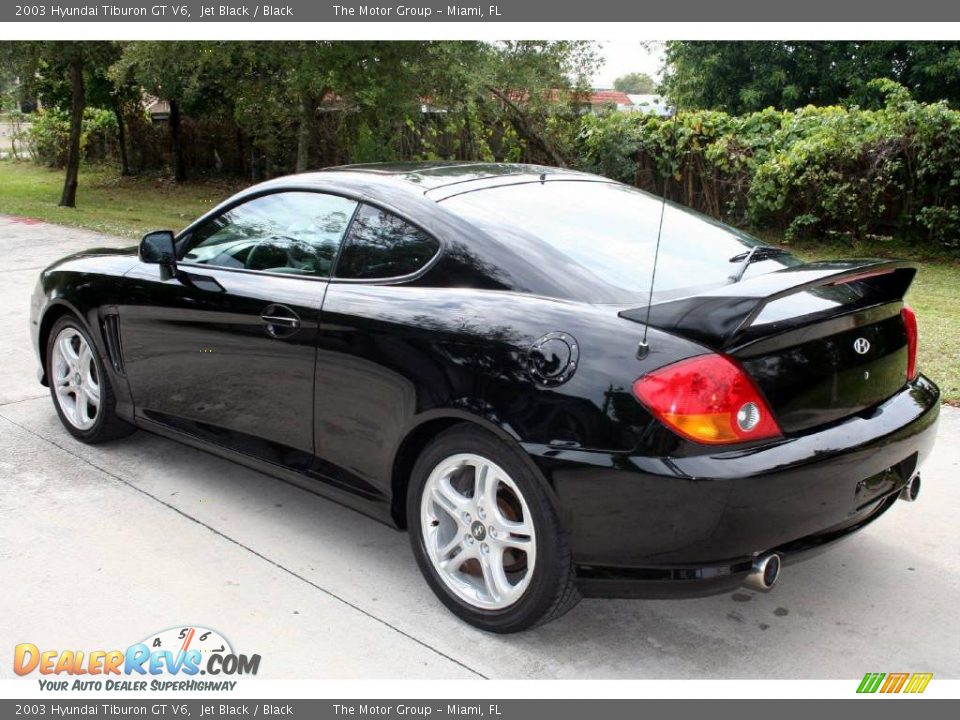 2003 Hyundai Tiburon GT V6 Jet Black / Black Photo #4