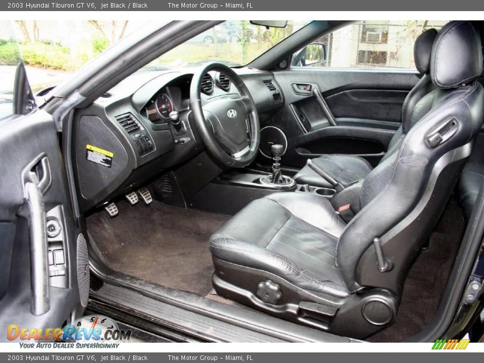 2003 Hyundai Tiburon GT V6 Jet Black / Black Photo #23