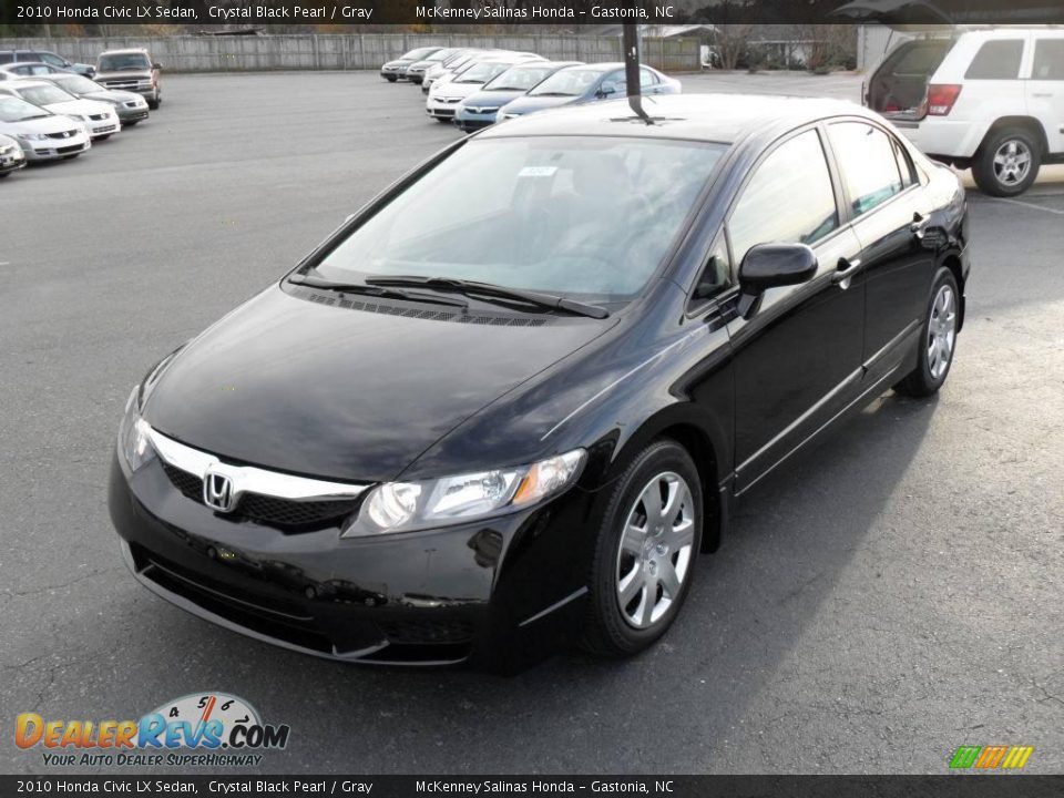 2010 Honda Civic LX Sedan Crystal Black Pearl / Gray Photo #1