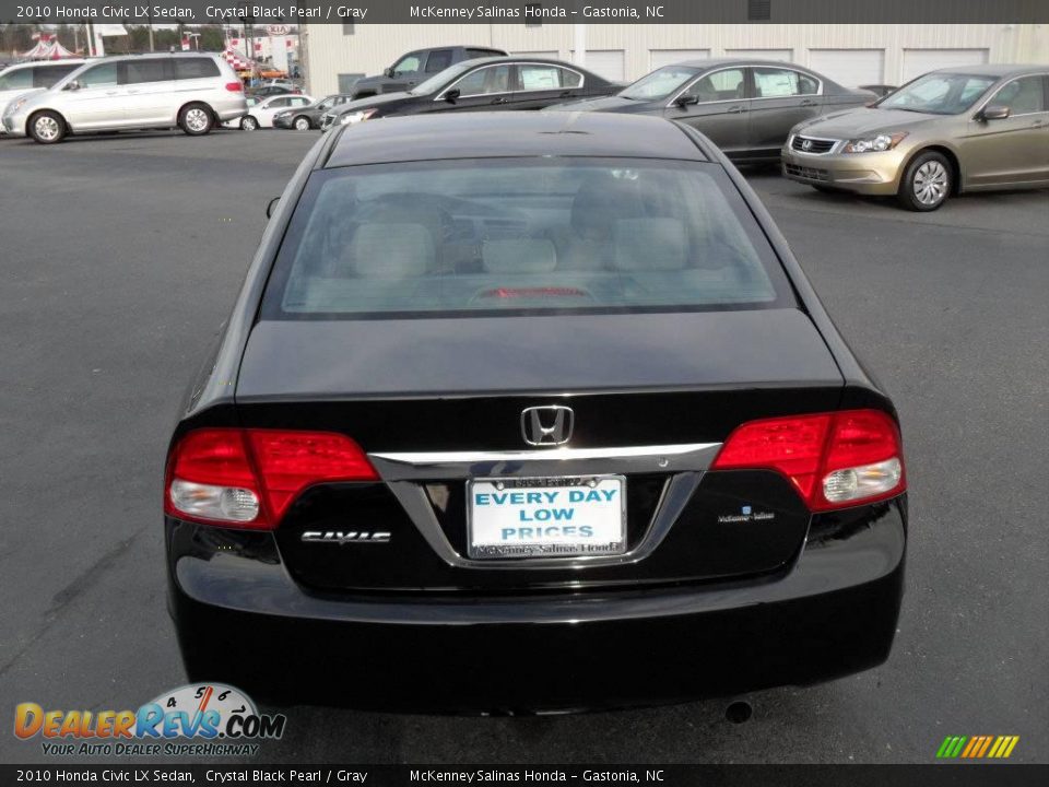 2010 Honda Civic LX Sedan Crystal Black Pearl / Gray Photo #3