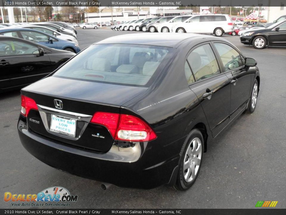 2010 Honda Civic LX Sedan Crystal Black Pearl / Gray Photo #4