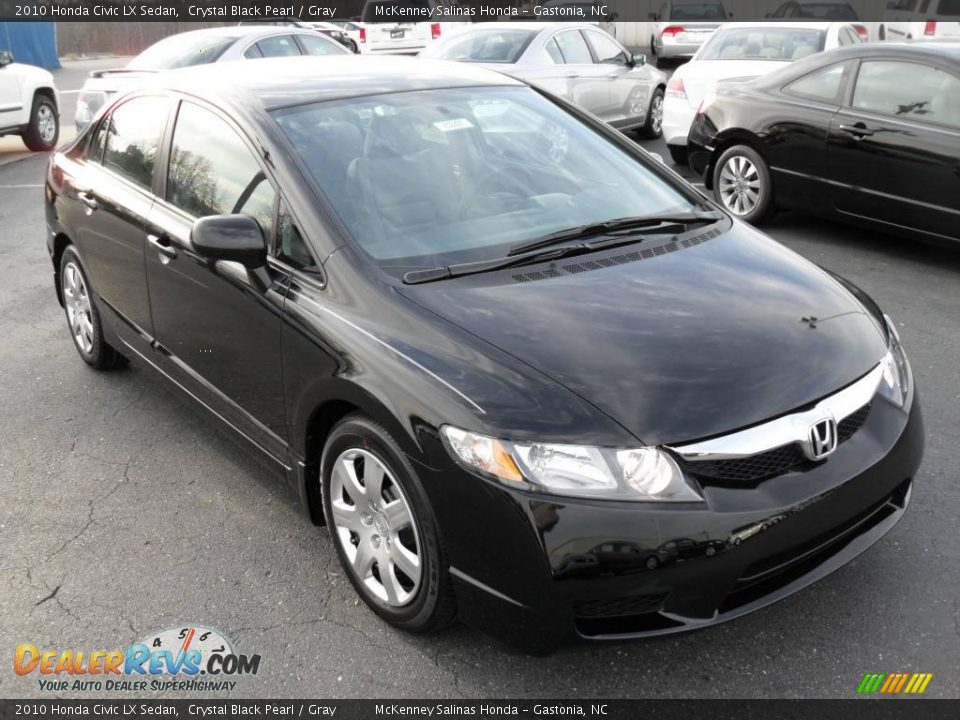 2010 Honda Civic LX Sedan Crystal Black Pearl / Gray Photo #5