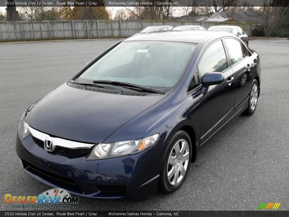 2010 Honda Civic LX Sedan Royal Blue Pearl / Gray Photo #1