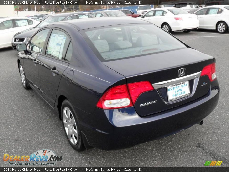 2010 Honda Civic LX Sedan Royal Blue Pearl / Gray Photo #2