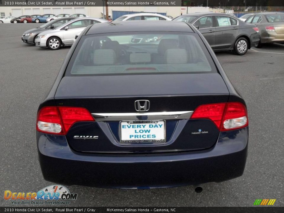 2010 Honda Civic LX Sedan Royal Blue Pearl / Gray Photo #3