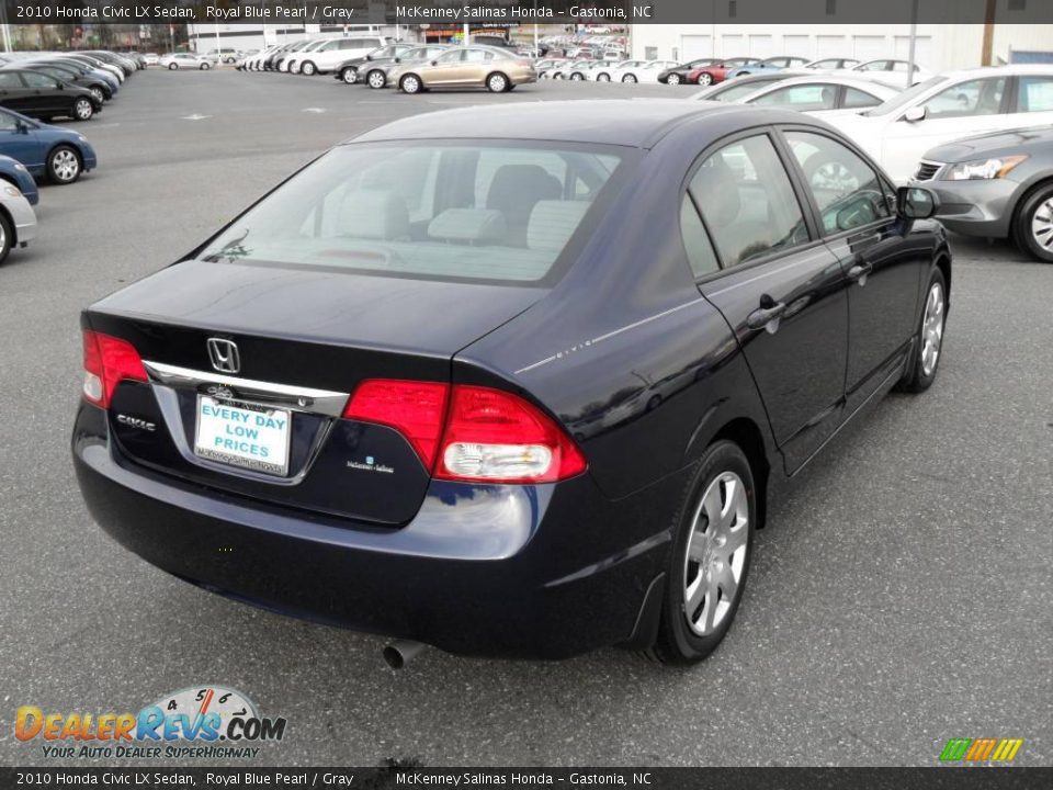 2010 Honda Civic LX Sedan Royal Blue Pearl / Gray Photo #4