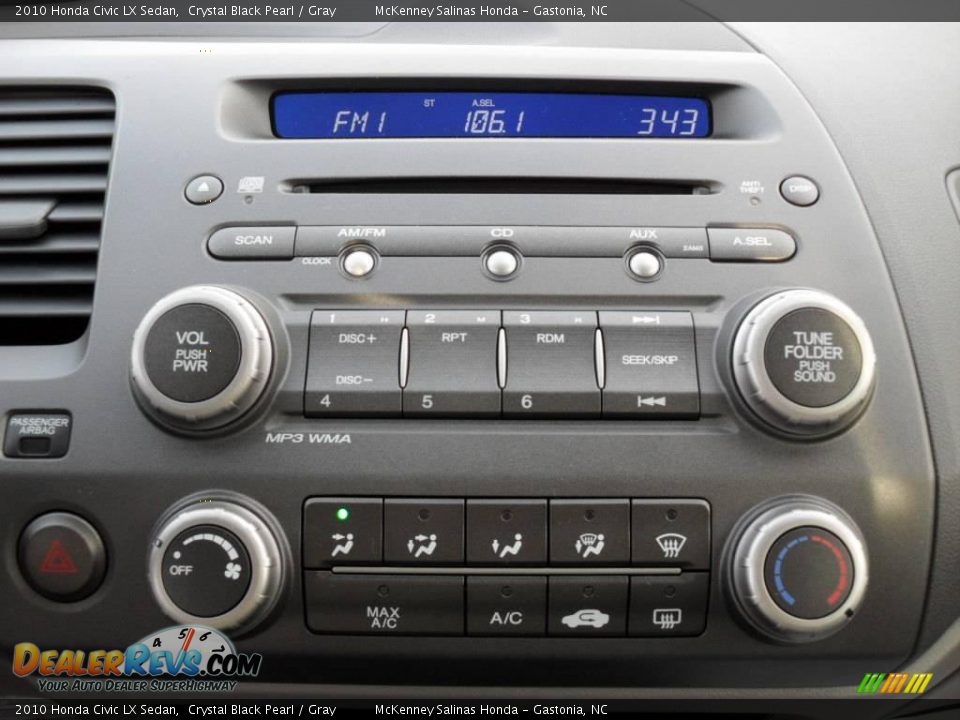 2010 Honda Civic LX Sedan Crystal Black Pearl / Gray Photo #25