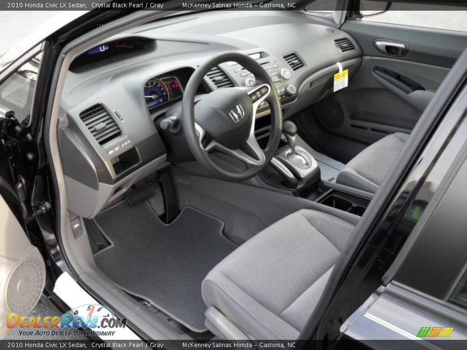 2010 Honda Civic LX Sedan Crystal Black Pearl / Gray Photo #28
