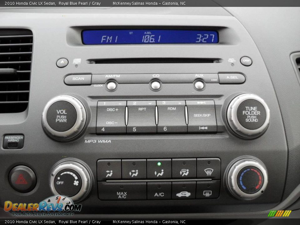 2010 Honda Civic LX Sedan Royal Blue Pearl / Gray Photo #24