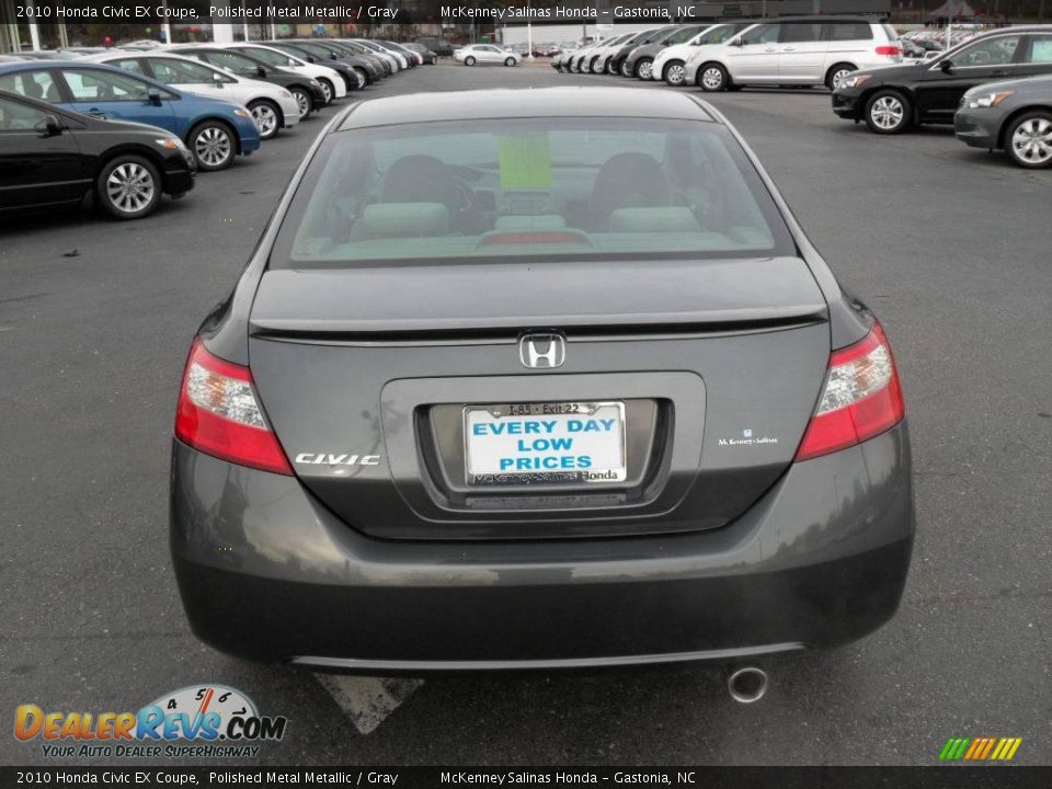 2010 Honda Civic EX Coupe Polished Metal Metallic / Gray Photo #3