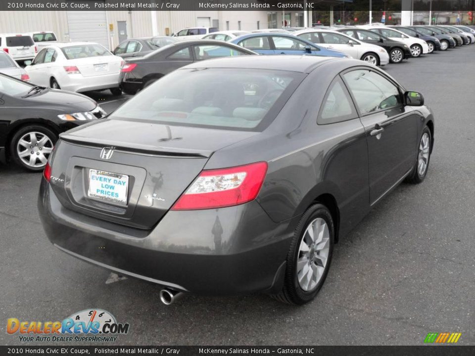 2010 Honda Civic EX Coupe Polished Metal Metallic / Gray Photo #4