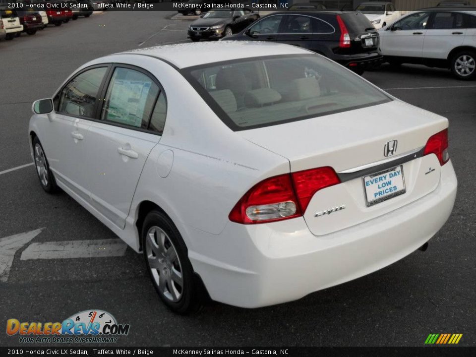 2010 Honda Civic LX Sedan Taffeta White / Beige Photo #2