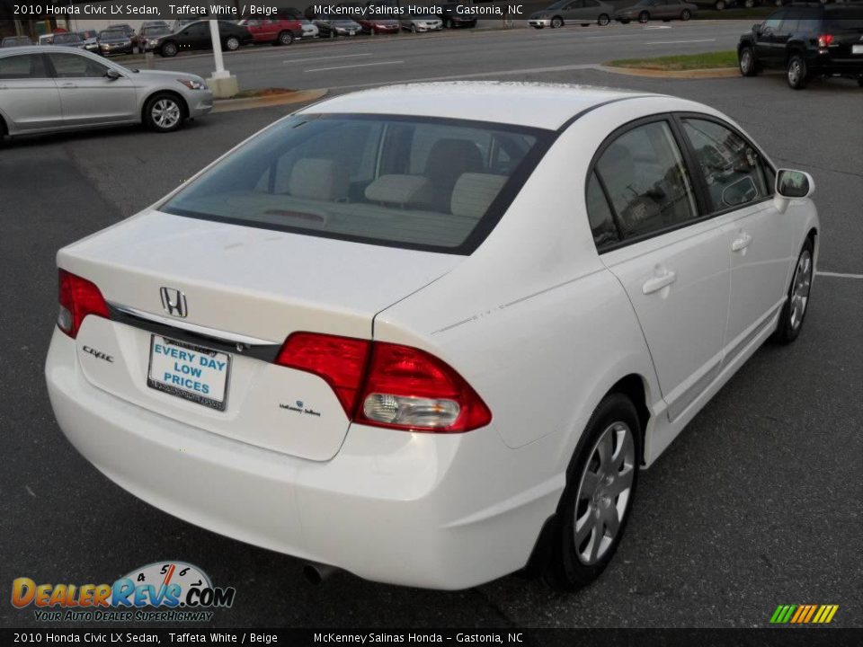 2010 Honda Civic LX Sedan Taffeta White / Beige Photo #4