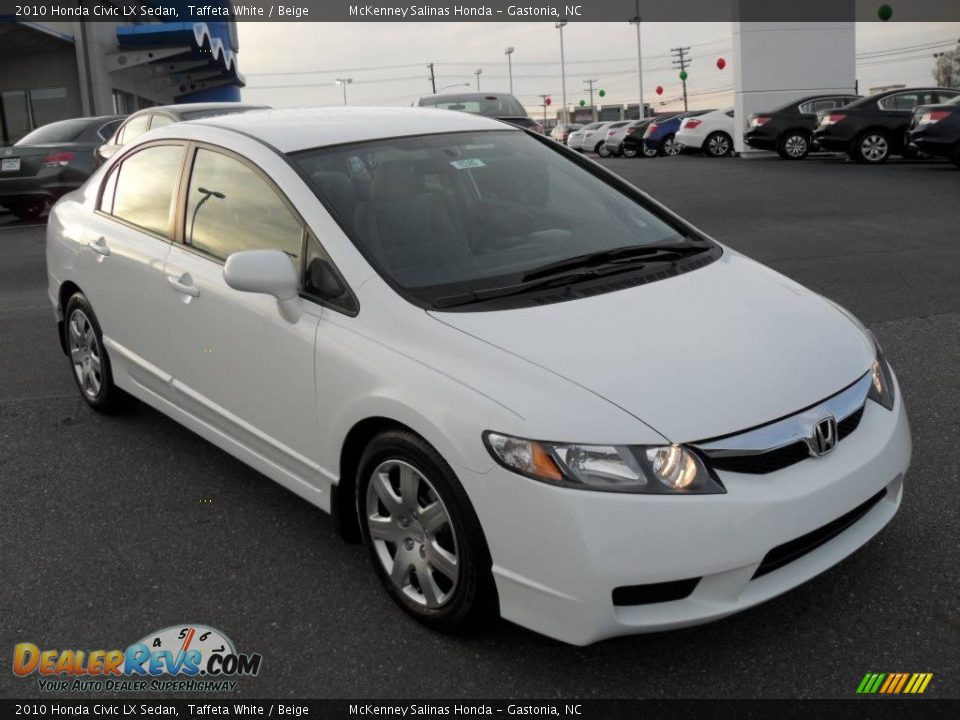 2010 Honda Civic LX Sedan Taffeta White / Beige Photo #5
