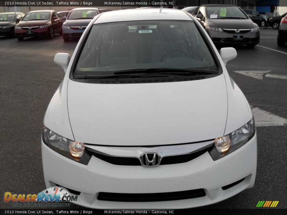 2010 Honda Civic LX Sedan Taffeta White / Beige Photo #6
