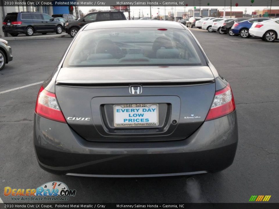 2010 Honda Civic LX Coupe Polished Metal Metallic / Gray Photo #3