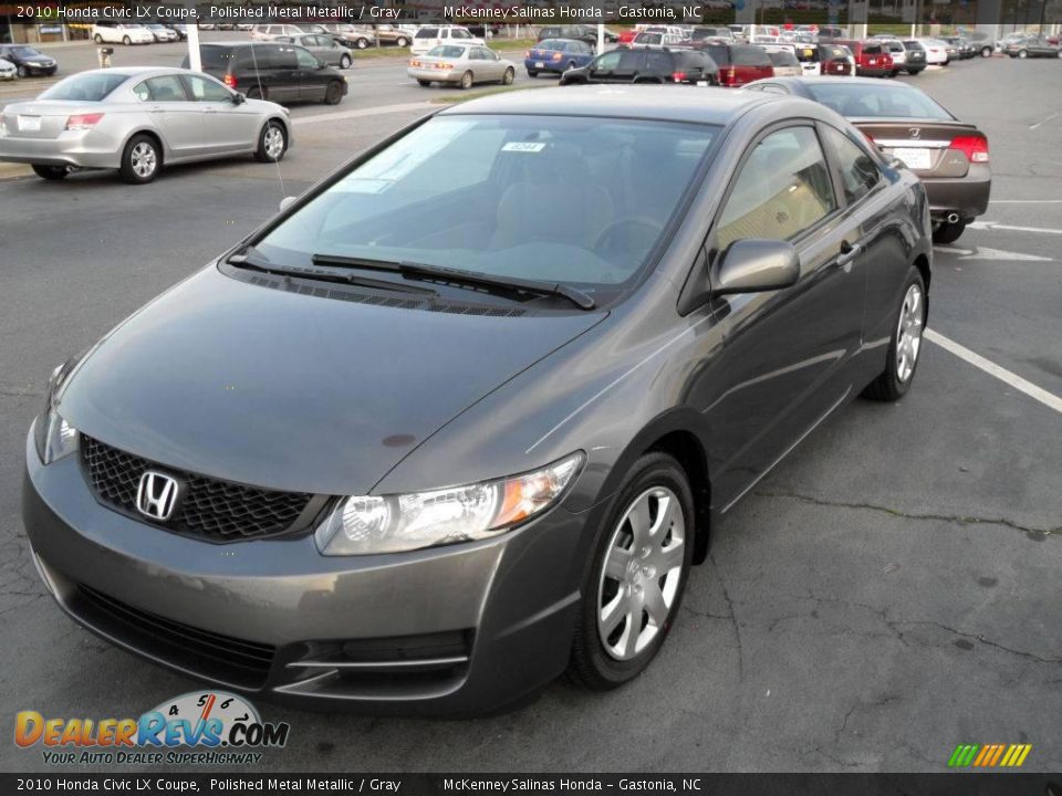 2010 Honda Civic LX Coupe Polished Metal Metallic / Gray Photo #7