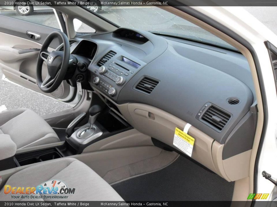 2010 Honda Civic LX Sedan Taffeta White / Beige Photo #16