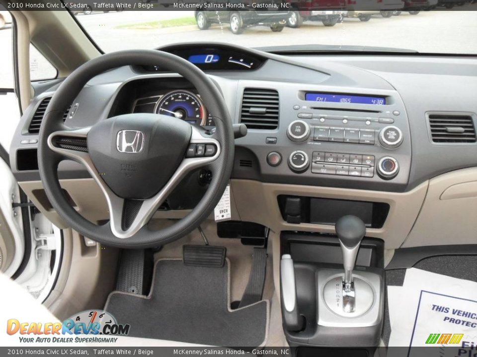 2010 Honda Civic LX Sedan Taffeta White / Beige Photo #22