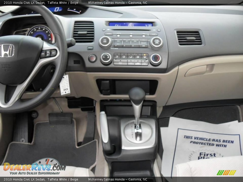 2010 Honda Civic LX Sedan Taffeta White / Beige Photo #23