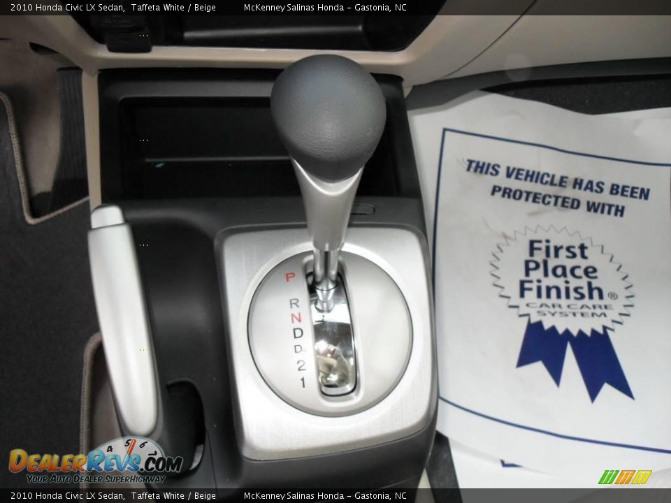2010 Honda Civic LX Sedan Taffeta White / Beige Photo #24