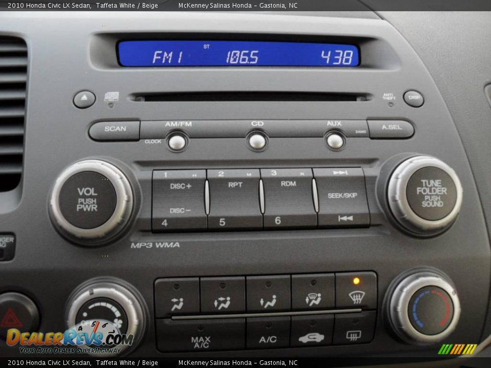 2010 Honda Civic LX Sedan Taffeta White / Beige Photo #25